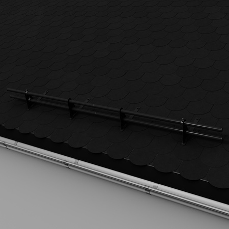 Komplettes 2-Rohre Schneefangrohr für Trapezblech, Dachpappe/Bitumen, Bitumenschindeln (Shingles), EPDM/PVC