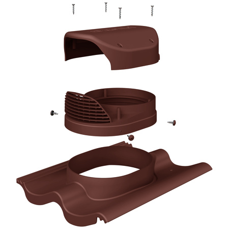 Dachfläche Entlüfter Parotec für keramische Dachziegel