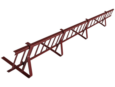 Komplettes Schneefanggitter 150 cm x 15 cm Parotec für platte Eindeckungen: Pappe, Dachschindel, Flachblech und Trapezblech