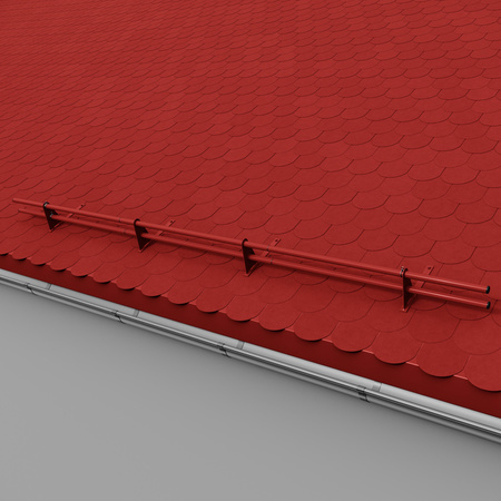 Komplettes 2-Rohre Schneefangrohr für Trapezblech, Dachpappe/Bitumen, Bitumenschindeln (Shingles), EPDM/PVC