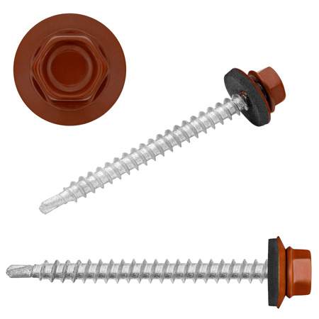 PAROTEC Trapezblechschrauben 4,8 mm x 55 mm, 200 Stück Selbstschneidende Schrauben mit EPDM Dichtscheibe Sechskantkopf