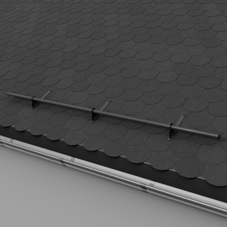 Komplettes 1-Rohr Schneefangrohr für Trapezblech, Dachpappe/Bitumen, Bitumenschindeln (Shingles), EPDM/PVC