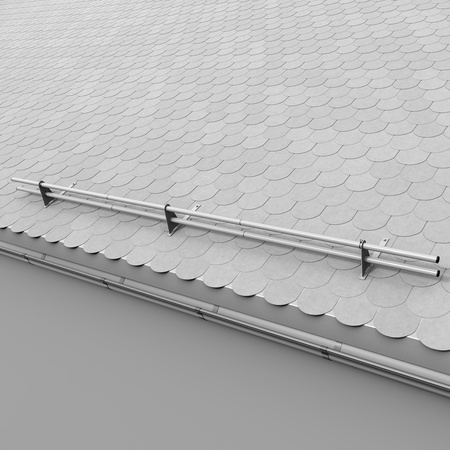 Komplettes 2-Rohre Schneefangrohr für Trapezblech, Dachpappe/Bitumen, Bitumenschindeln (Shingles), EPDM/PVC