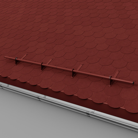 Komplettes 1-Rohr Schneefangrohr für Trapezblech, Dachpappe/Bitumen, Bitumenschindeln (Shingles), EPDM/PVC