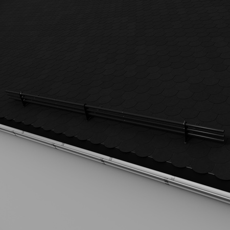 Komplettes 3-Rohre Schneefangrohr für Trapezblech, Dachpappe/Bitumen, Bitumenschindeln (Shingles), EPDM/PVC