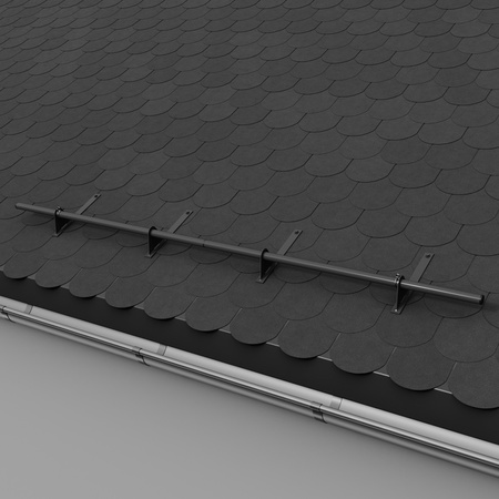 Komplettes 1-Rohr Schneefangrohr für Trapezblech, Dachpappe/Bitumen, Bitumenschindeln (Shingles), EPDM/PVC