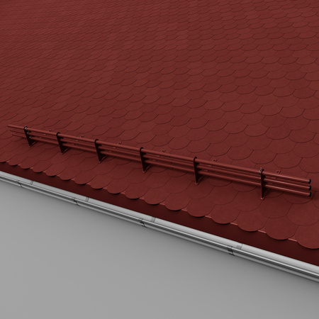 Komplettes 3-Rohre Schneefangrohr für Trapezblech, Dachpappe/Bitumen, Bitumenschindeln (Shingles), EPDM/PVC