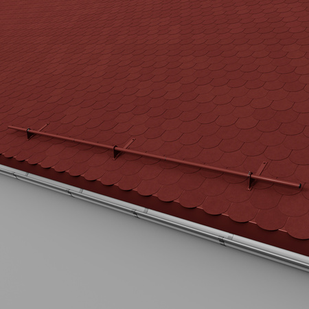 Komplettes 1-Rohr Schneefangrohr für Trapezblech, Dachpappe/Bitumen, Bitumenschindeln (Shingles), EPDM/PVC