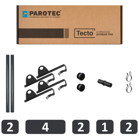 Komplettes 1-Rohr Schneefangrohr für Dachsteine, Dachziegel und Biberschwanzziegel