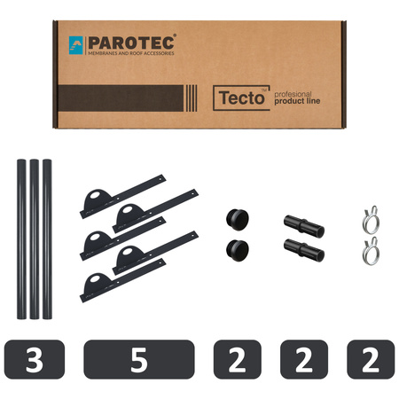 Komplettes 1-Rohr Schneefangrohr für Trapezblech, Dachpappe/Bitumen, Bitumenschindeln (Shingles), EPDM/PVC