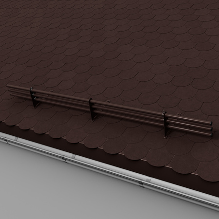 Komplettes 3-Rohre Schneefangrohr für Trapezblech, Dachpappe/Bitumen, Bitumenschindeln (Shingles), EPDM/PVC