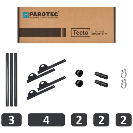 Komplettes 1-Rohr Schneefangrohr für Trapezblech, Dachpappe/Bitumen, Bitumenschindeln (Shingles), EPDM/PVC