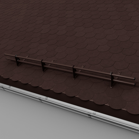 Komplettes 2-Rohre Schneefangrohr für Trapezblech, Dachpappe/Bitumen, Bitumenschindeln (Shingles), EPDM/PVC