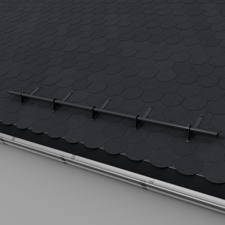 Komplettes 1-Rohr Schneefangrohr für Trapezblech, Dachpappe/Bitumen, Bitumenschindeln (Shingles), EPDM/PVC