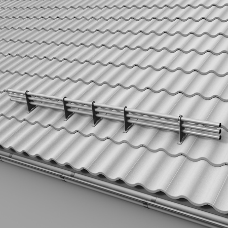 Komplettes 3-Rohre Schneefangrohr für Dachsteine, Dachziegel und Biberschwanzziegel