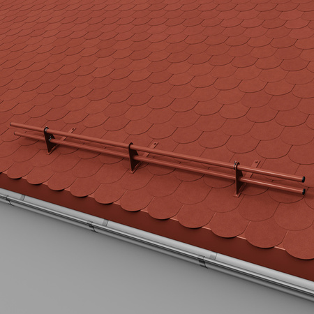 Komplettes 2-Rohre Schneefangrohr für Trapezblech, Dachpappe/Bitumen, Bitumenschindeln (Shingles), EPDM/PVC