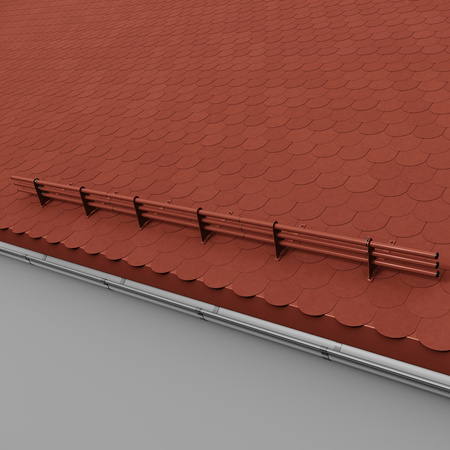 Komplettes 3-Rohre Schneefangrohr für Trapezblech, Dachpappe/Bitumen, Bitumenschindeln (Shingles), EPDM/PVC