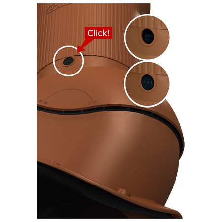 Isolierter Entlüfterkamin DN125 mm für Tondachziegel, Dachziegel - Dachdurchführung für Dachlüftung