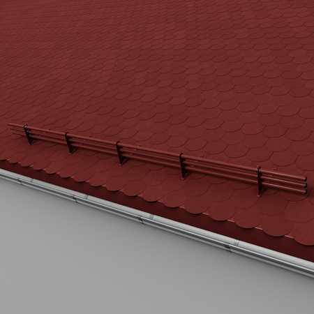 Komplettes 3-Rohre Schneefangrohr für Trapezblech, Dachpappe/Bitumen, Bitumenschindeln (Shingles), EPDM/PVC