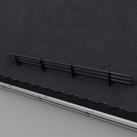 Komplettes 3-Rohre Schneefangrohr für Trapezblech, Dachpappe/Bitumen, Bitumenschindeln (Shingles), EPDM/PVC