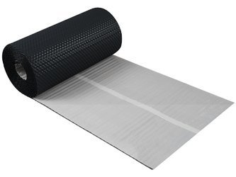 Wand- / Kaminanschlussband Parotec 3D-strukturiertes Aluminium 300 mm x 5 m