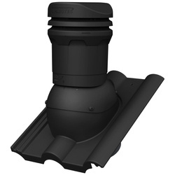 Niedriger Entlüfterkamin DN125 mm für Betondachziegel, Dachziegel - Dachdurchführung für Dachlüftung, 325 mm hoch