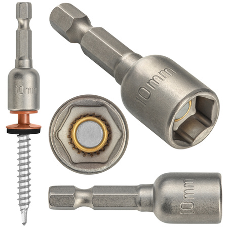 Magnet Bit SW10 x 48 mm für Sechskantschrauben / Farmerschrauben