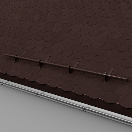 Komplettes 1-Rohr Schneefangrohr für Trapezblech, Dachpappe/Bitumen, Bitumenschindeln (Shingles), EPDM/PVC