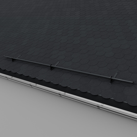 Komplettes 1-Rohr Schneefangrohr für Trapezblech, Dachpappe/Bitumen, Bitumenschindeln (Shingles), EPDM/PVC