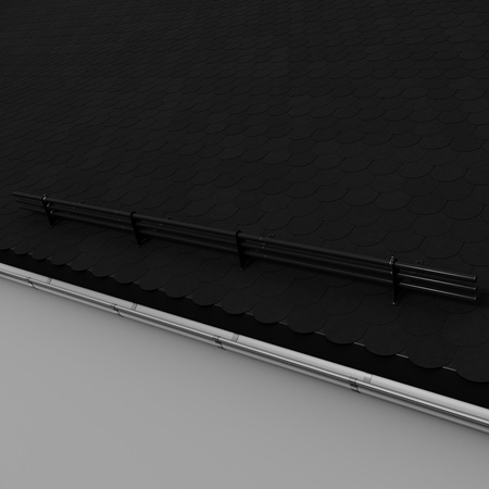 Komplettes 3-Rohre Schneefangrohr für Trapezblech, Dachpappe/Bitumen, Bitumenschindeln (Shingles), EPDM/PVC