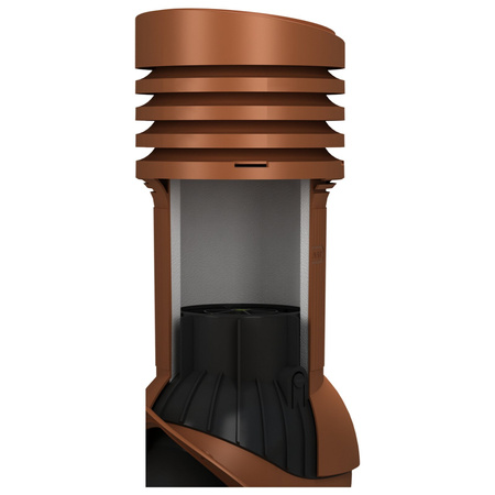 Isolierter Entlüfterkamin DN125 mm für Tondachziegel, Dachziegel - Dachdurchführung für Dachlüftung
