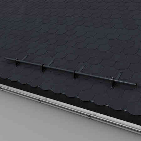 Komplettes 1-Rohr Schneefangrohr für Trapezblech, Dachpappe/Bitumen, Bitumenschindeln (Shingles), EPDM/PVC