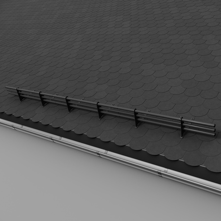 Komplettes 3-Rohre Schneefangrohr für Trapezblech, Dachpappe/Bitumen, Bitumenschindeln (Shingles), EPDM/PVC
