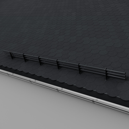 Komplettes 3-Rohre Schneefangrohr für Trapezblech, Dachpappe/Bitumen, Bitumenschindeln (Shingles), EPDM/PVC
