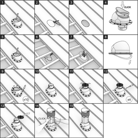 Dachfläche Entlüfter Easy für platte Dachdeckungen