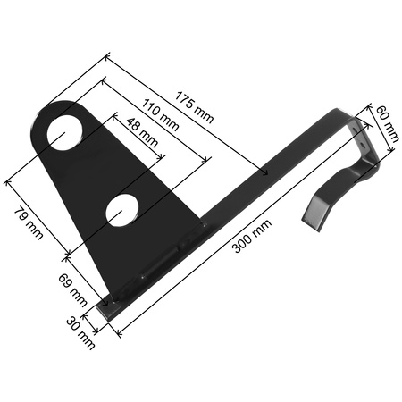 Schneefangrohr Halterung für Dachsteine und Dachziegel zum Einhängen