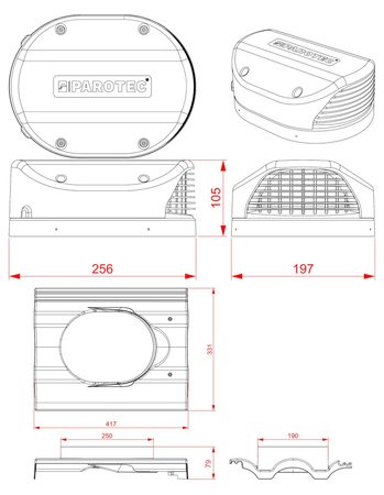 Dachfläche Entlüfter Parotec für Beton Dachsteine