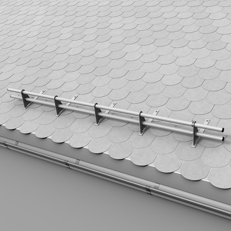 Komplettes 2-Rohre Schneefangrohr für Trapezblech, Dachpappe/Bitumen, Bitumenschindeln (Shingles), EPDM/PVC