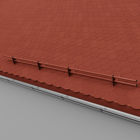 Komplettes 2-Rohre Schneefangrohr für Trapezblech, Dachpappe/Bitumen, Bitumenschindeln (Shingles), EPDM/PVC