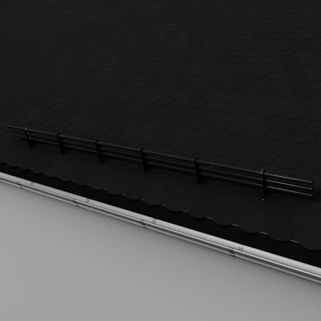Komplettes 3-Rohre Schneefangrohr für Trapezblech, Dachpappe/Bitumen, Bitumenschindeln (Shingles), EPDM/PVC