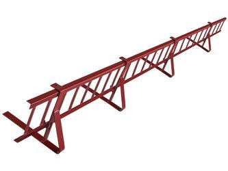 Komplettes Schneefanggitter 150 cm x 15 cm Parotec für platte Eindeckungen: Pappe, Dachschindel, Flachblech und Trapezblech