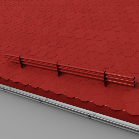 Komplettes 3-Rohre Schneefangrohr für Trapezblech, Dachpappe/Bitumen, Bitumenschindeln (Shingles), EPDM/PVC