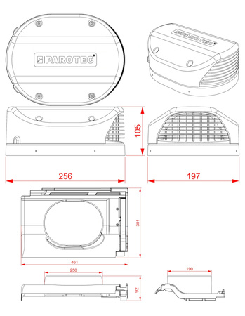 Dachfläche Entlüfter Parotec für keramische Dachziegel