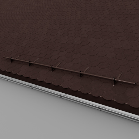 Komplettes 1-Rohr Schneefangrohr für Trapezblech, Dachpappe/Bitumen, Bitumenschindeln (Shingles), EPDM/PVC