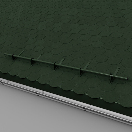 Komplettes 1-Rohr Schneefangrohr für Trapezblech, Dachpappe/Bitumen, Bitumenschindeln (Shingles), EPDM/PVC