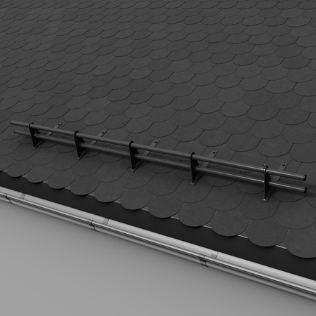 Komplettes 2-Rohre Schneefangrohr für Trapezblech, Dachpappe/Bitumen, Bitumenschindeln (Shingles), EPDM/PVC