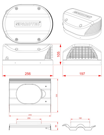 Dachfläche Entlüfter Parotec für Beton Dachsteine