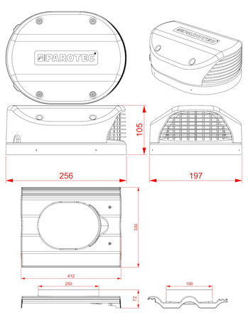Dachfläche Entlüfter Parotec für Beton Dachsteine