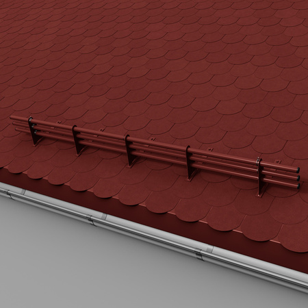 Komplettes 3-Rohre Schneefangrohr für Trapezblech, Dachpappe/Bitumen, Bitumenschindeln (Shingles), EPDM/PVC