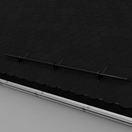 Komplettes 1-Rohr Schneefangrohr für Trapezblech, Dachpappe/Bitumen, Bitumenschindeln (Shingles), EPDM/PVC